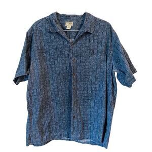 LL BEAN Tropics Button Up Shirt Shirt Tiki Vacation Dad Size XL